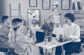 Team brainstorming at Abchi Technologies